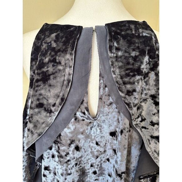 NWT White House Black Market Size XL Blue Crushed Velvet Top - Picture 5 of 7
